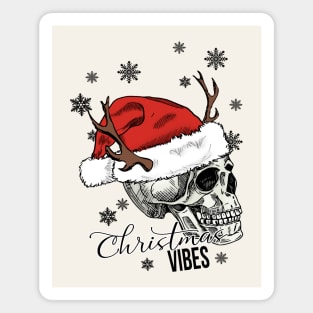 Christmas Vibes Skull Magnet